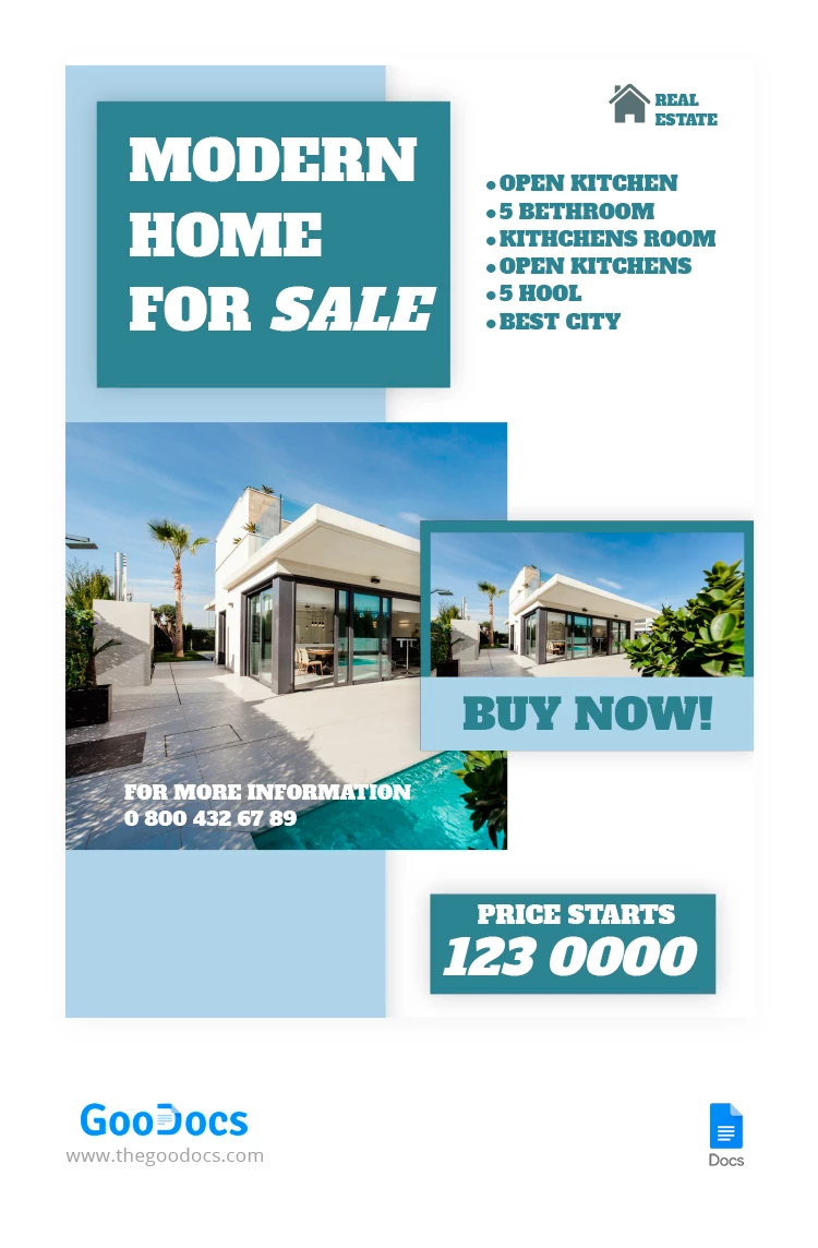 Modern Real Estate Poster - free Google Docs Template - 10066743