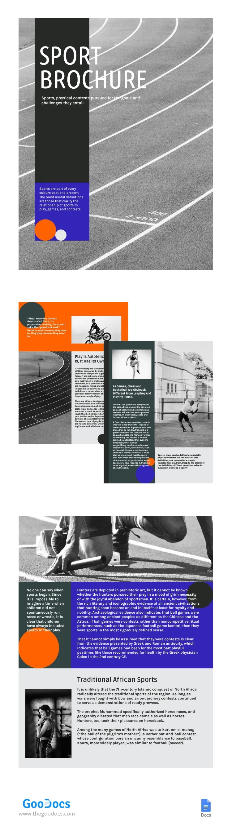 Brochure de sport moderne - free Google Docs Template - 10064950
