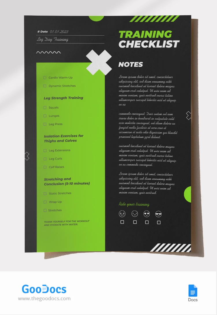 Moderne Schulungscheckliste - free Google Docs Template - 10066862