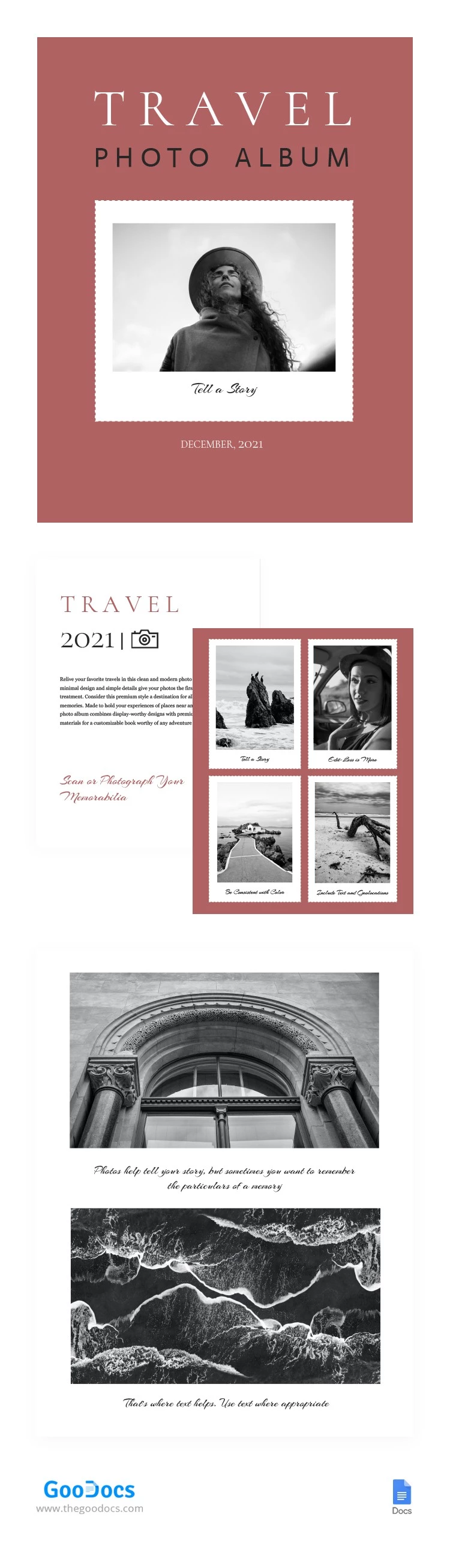 Album fotografico di viaggio moderno - free Google Docs Template - 10063101