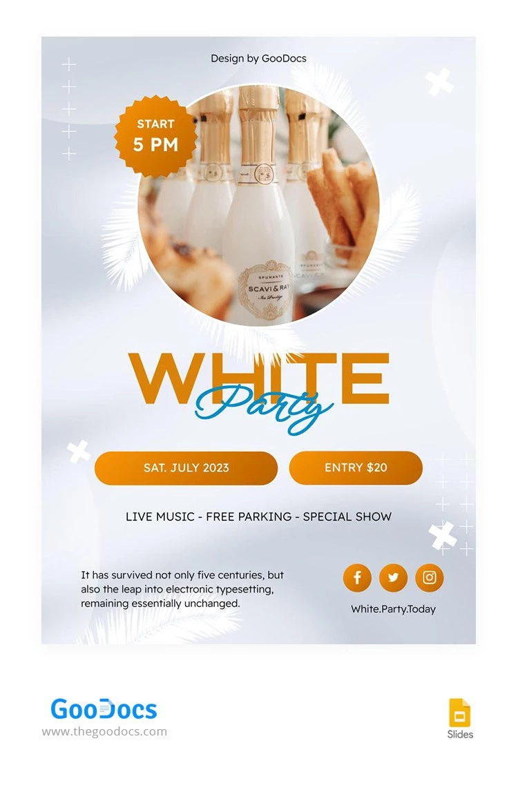 Modern White Party Flyers - free Google Docs Template - 10066004