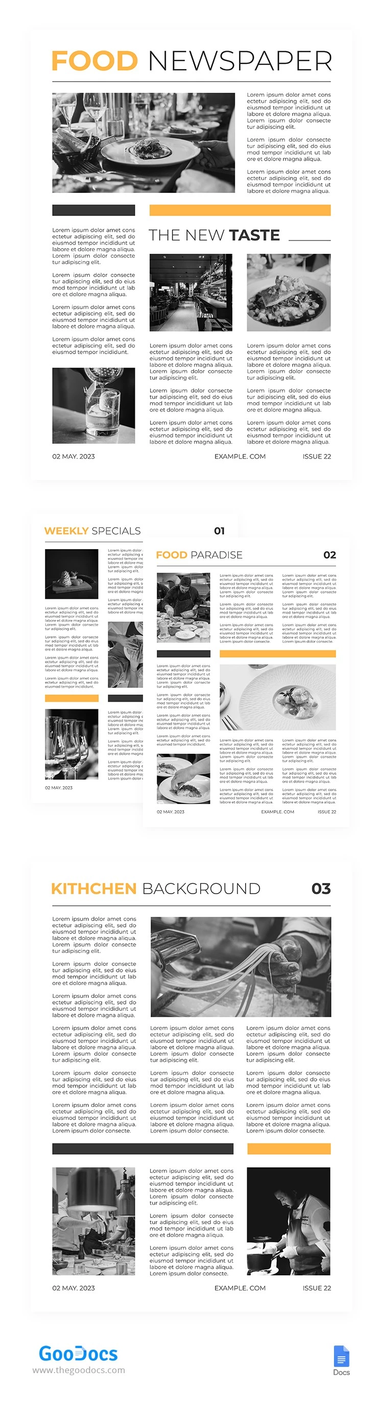 Journal de cuisine à la mode - free Google Docs Template - 10065887