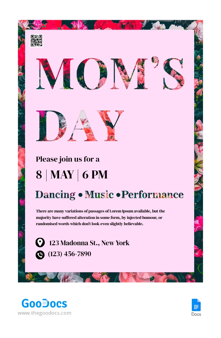 Pink Mom's Day Flyer - free Google Docs Template - 10065529