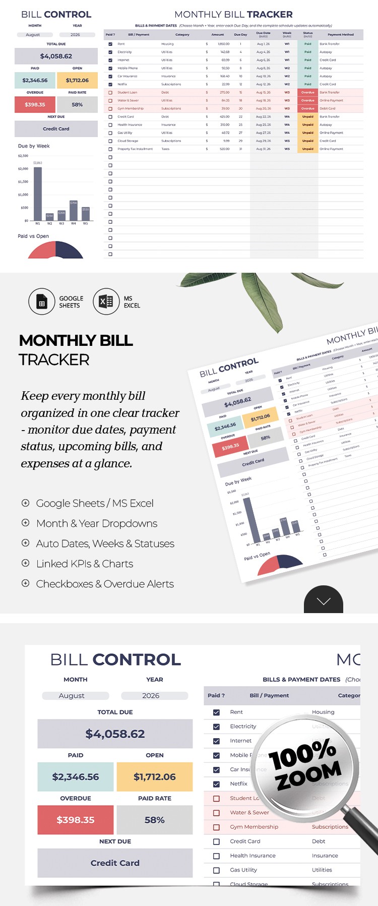 Free Monthly Bill Tracker Template In Google Sheets