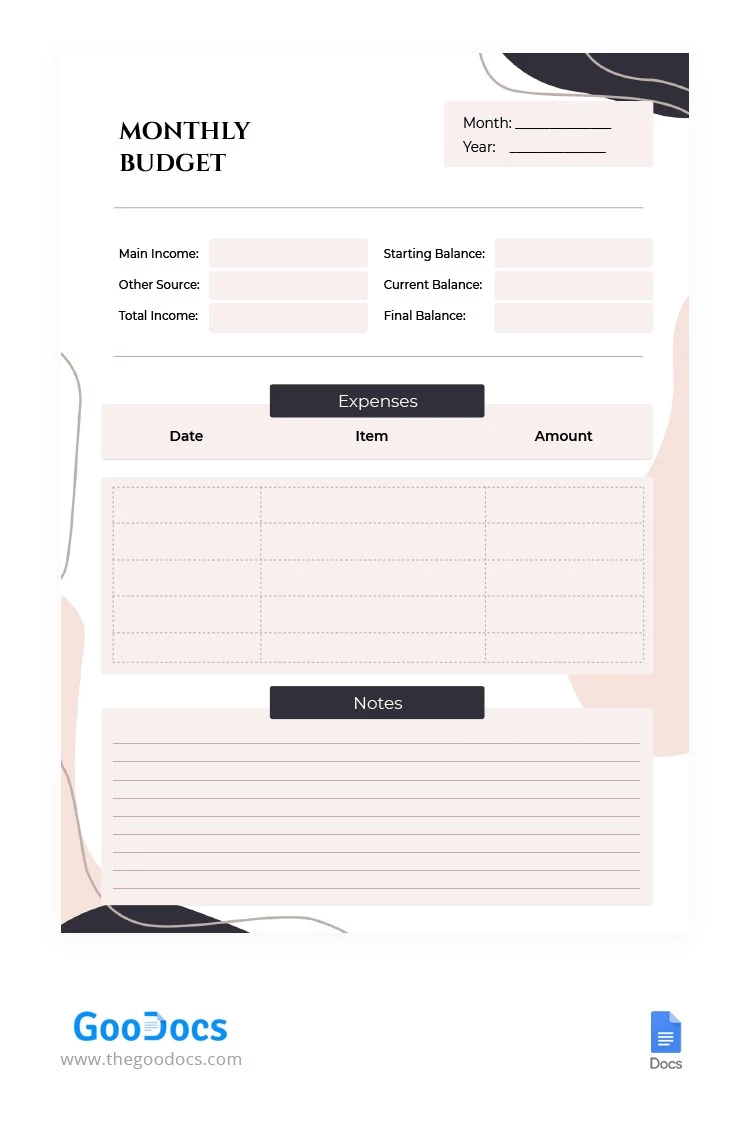 Awesome Monthly Budget - free Google Docs Template - 10062260