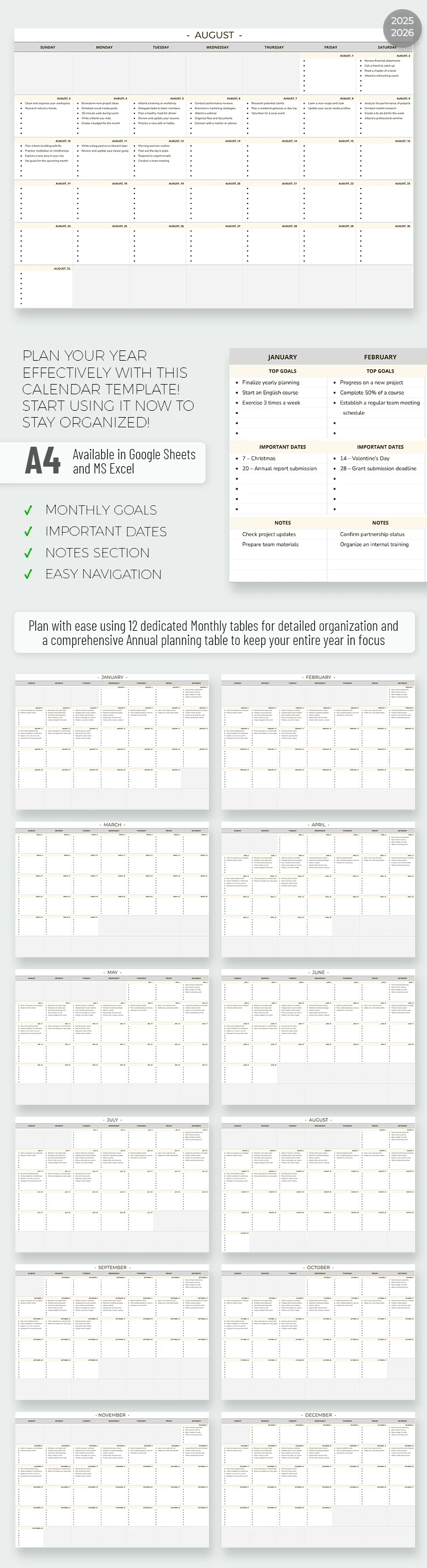 Classic Monthly Calendar - free Google Docs Template - 10069787