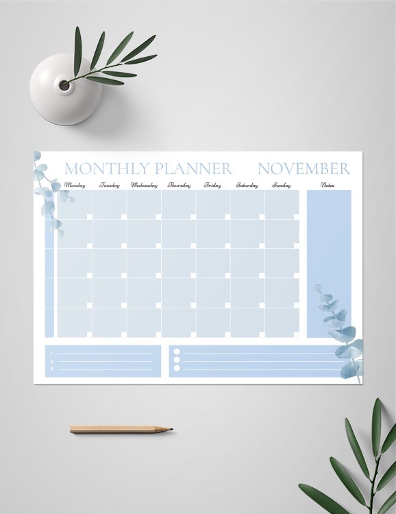 Free Aesthetic Monthly Planner Template | thegoodocs.com