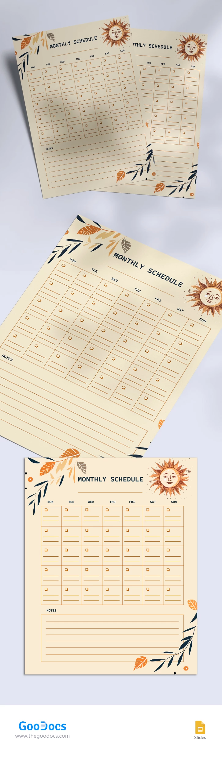 Monthly Schedule - free Google Docs Template - 10067683