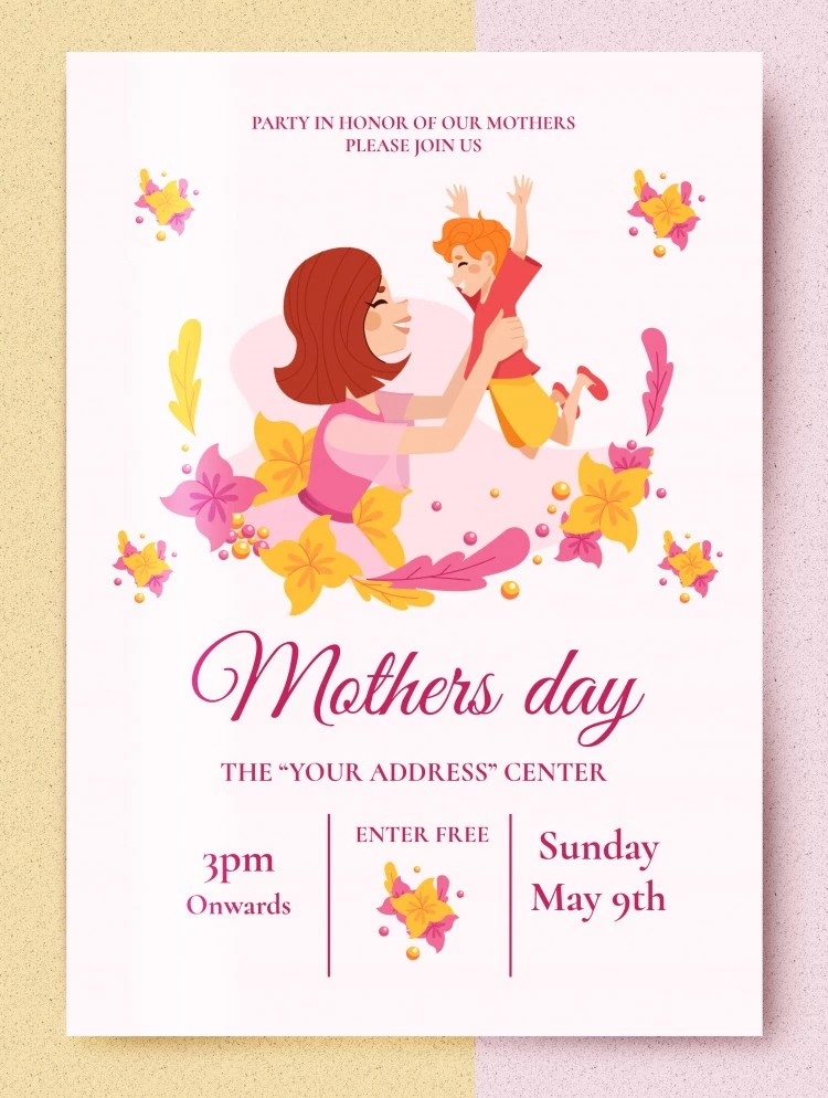 Invitation pour la fête des mères - free Google Docs Template - 10061743