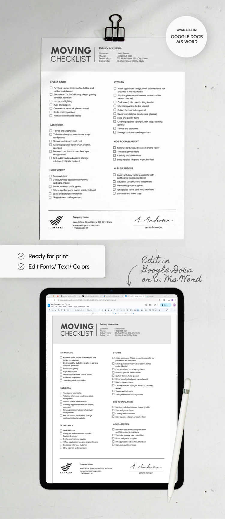 Moving Checklist - free Google Docs Template - 10068973