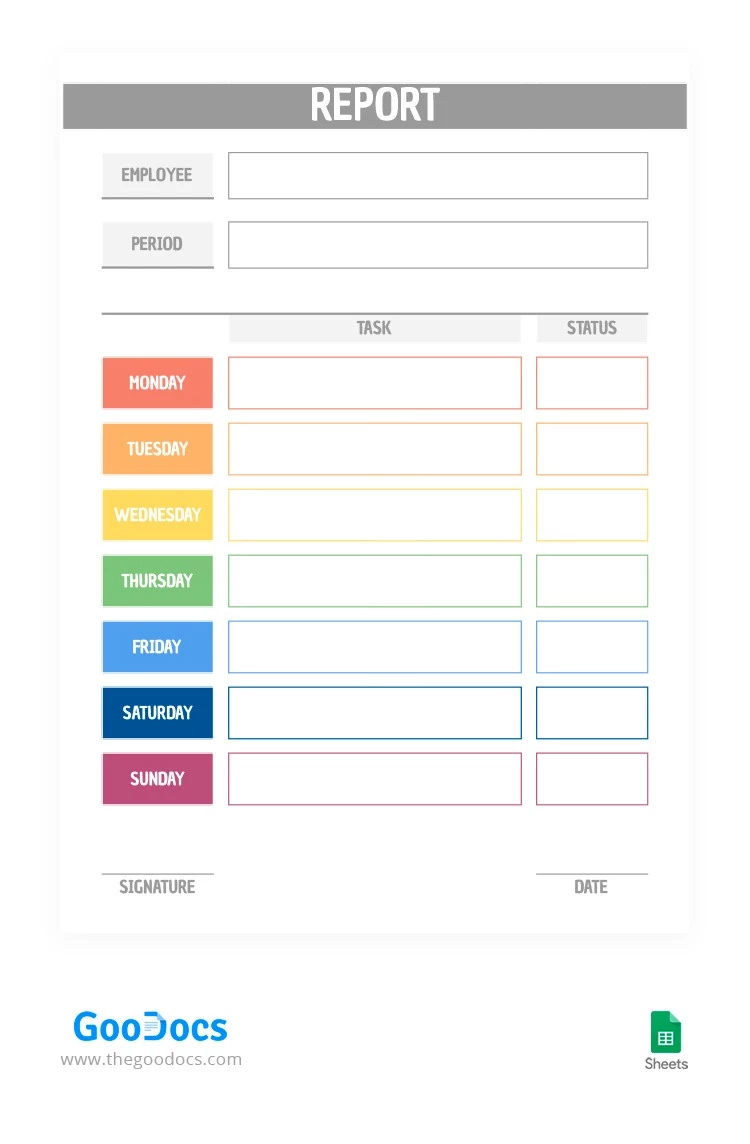 Modèle de rapport multicolore - free Google Docs Template - 10063225