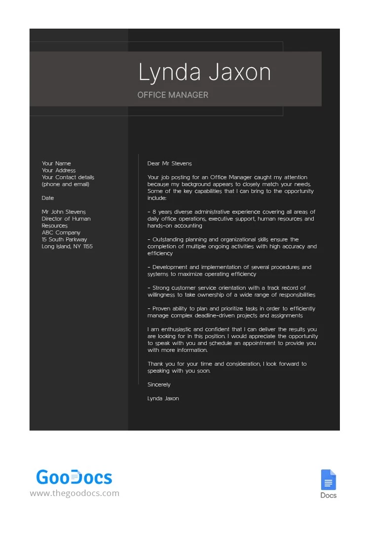 Murky Cover Letter - free Google Docs Template - 10062816