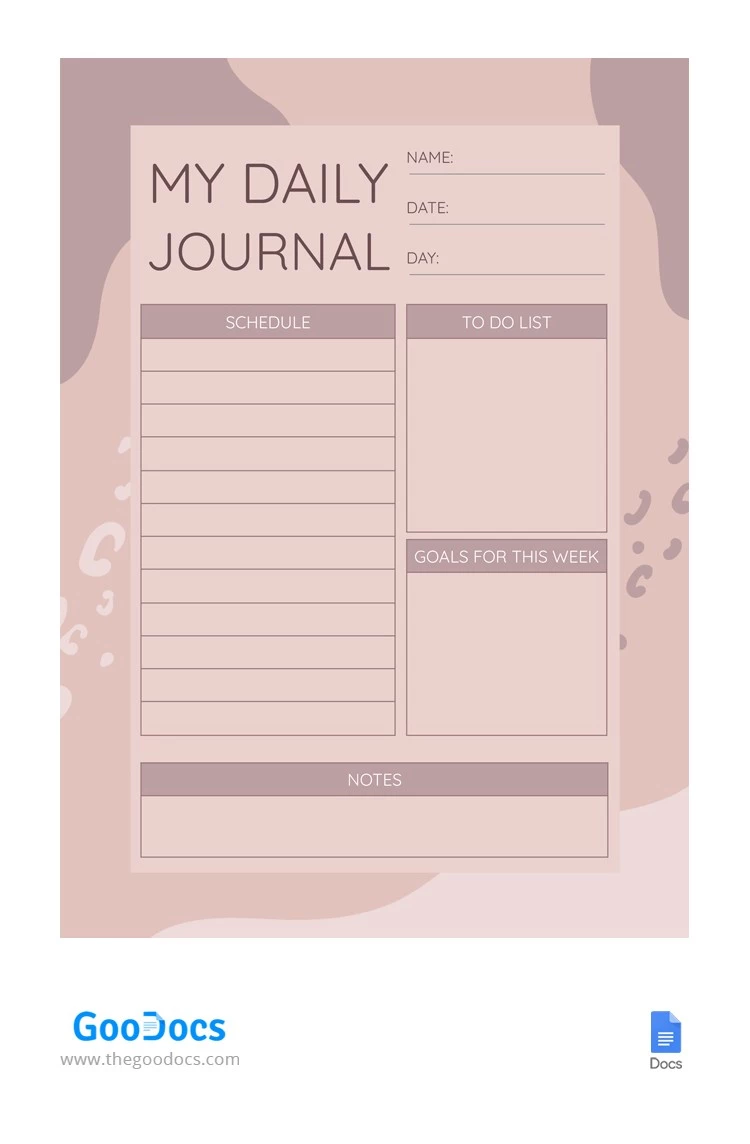 My Daily Journal - free Google Docs Template - 10062132