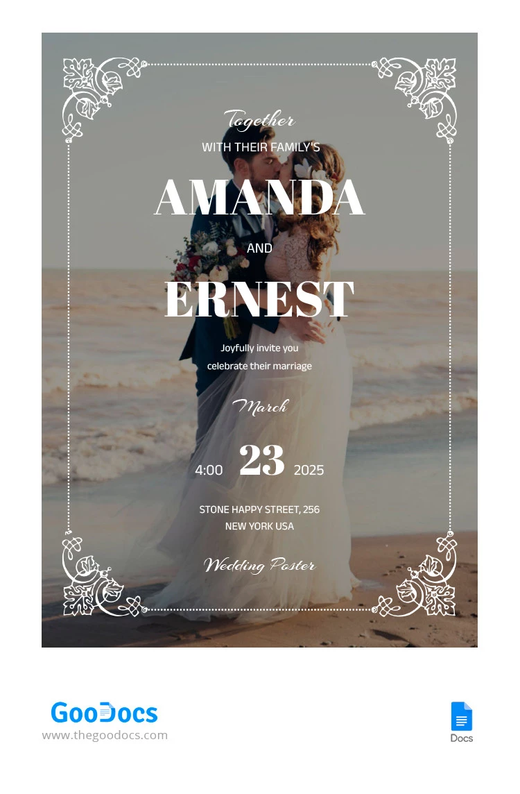 My Wedding Poster - free Google Docs Template - 10066301
