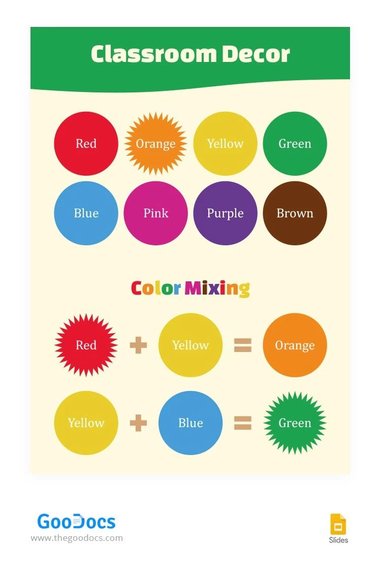 Nomi dei colori Decorazione per la classe - free Google Docs Template - 10063351