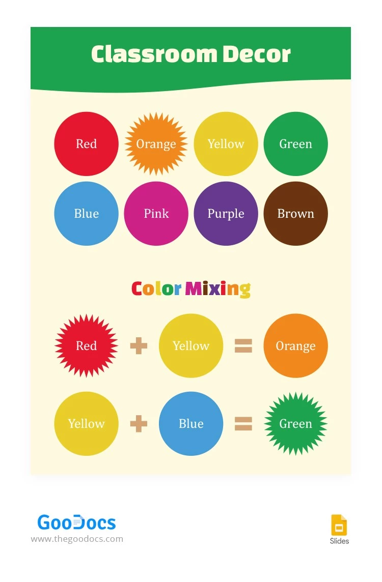 颜色的名称教室装饰 - free Google Docs Template - 10063351