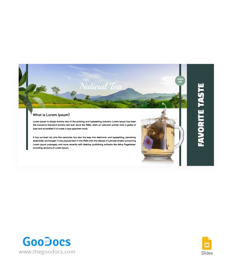 Couverture Facebook de thé naturel - free Google Docs Template - 10062646