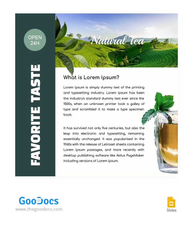 Publication Instagram de Natural Tea - free Google Docs Template - 10062644