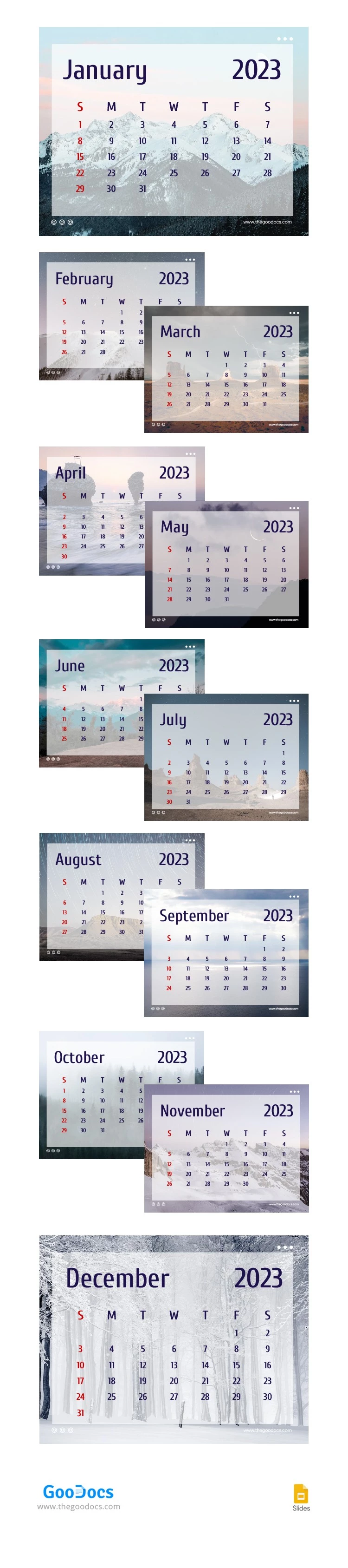 Calendario della natura 2023 - free Google Docs Template - 10064722