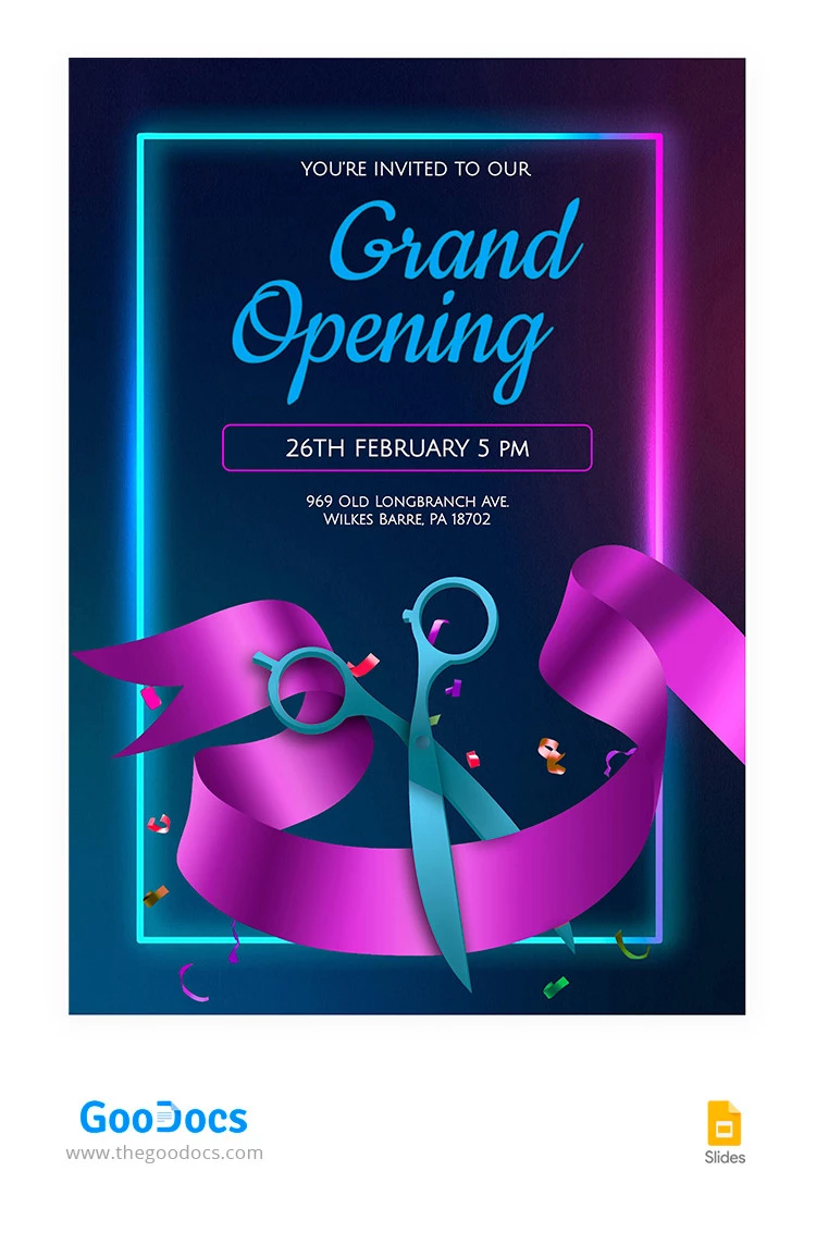 Neon Grand Opening Flyer - free Google Docs Template - 10065520