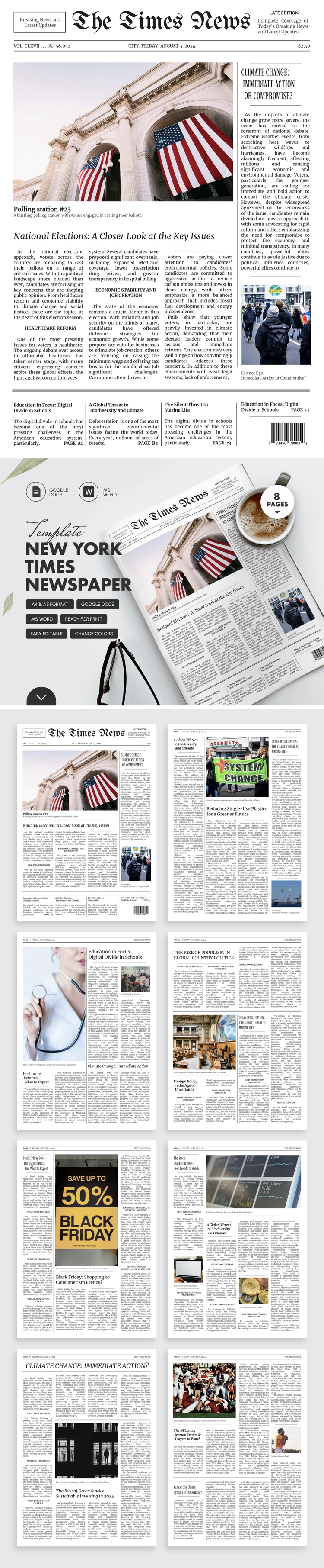 New York Times Zeitung - free Google Docs Template - 10069398