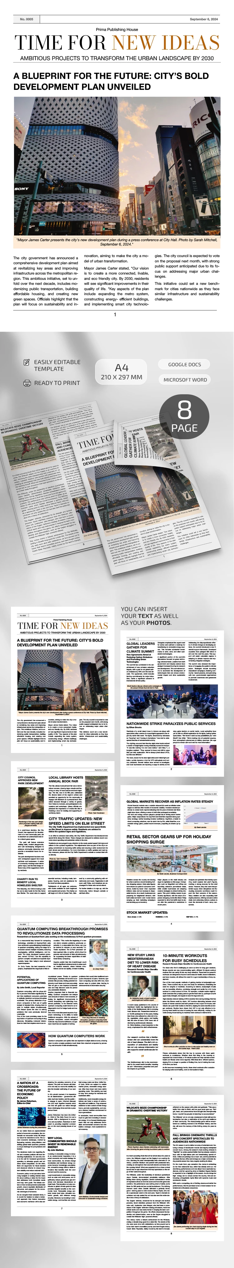 Professional Newspaper Article - free Google Docs Template - 10069335