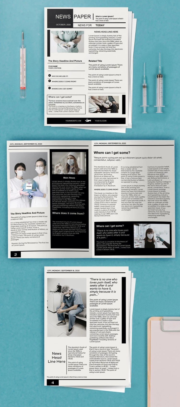 Medical Newspaper - free Google Docs Template - 10061520