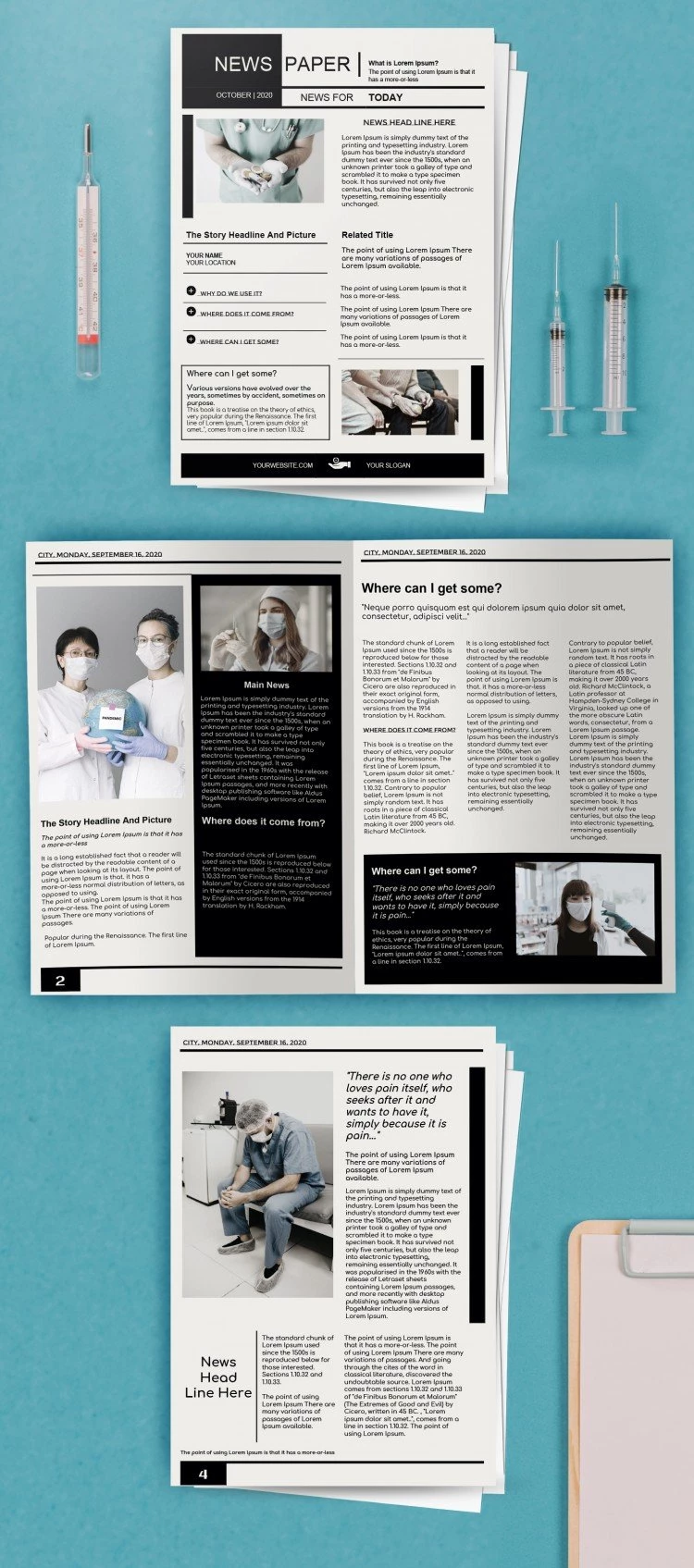 Periódico médico - free Google Docs Template - 10061520