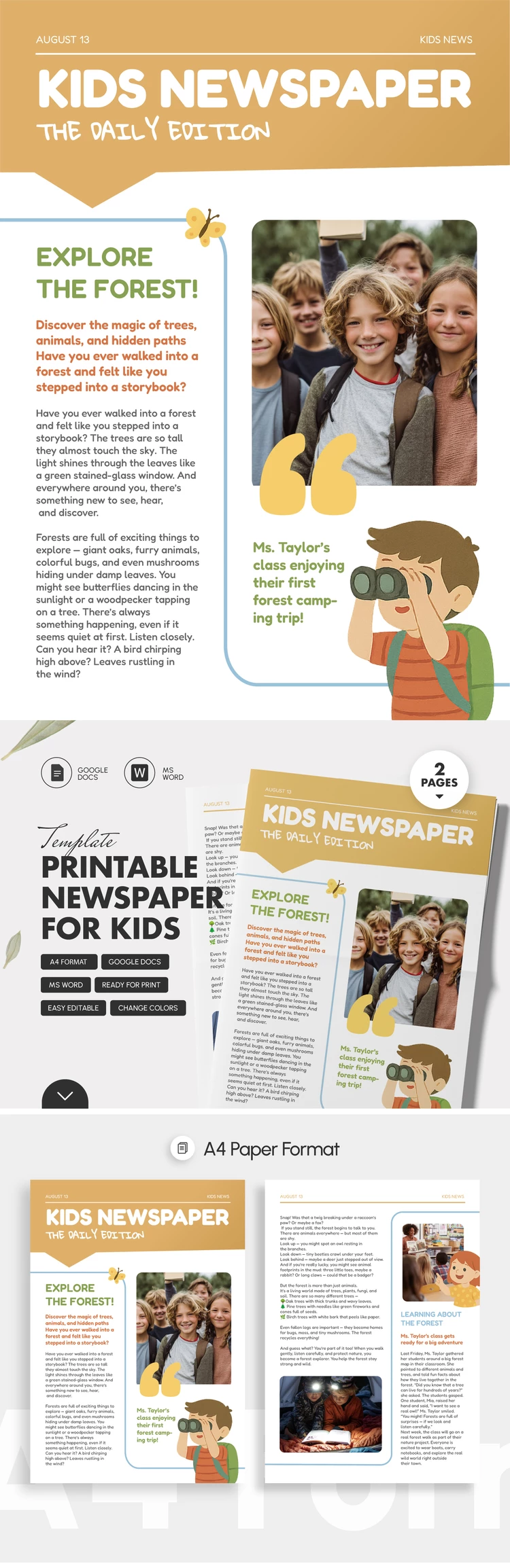 Newspaper Template for Kids Printable - free Google Docs Template - 10071460 Newspaper Template for Kids Printable - free Google Docs Template - 10071460