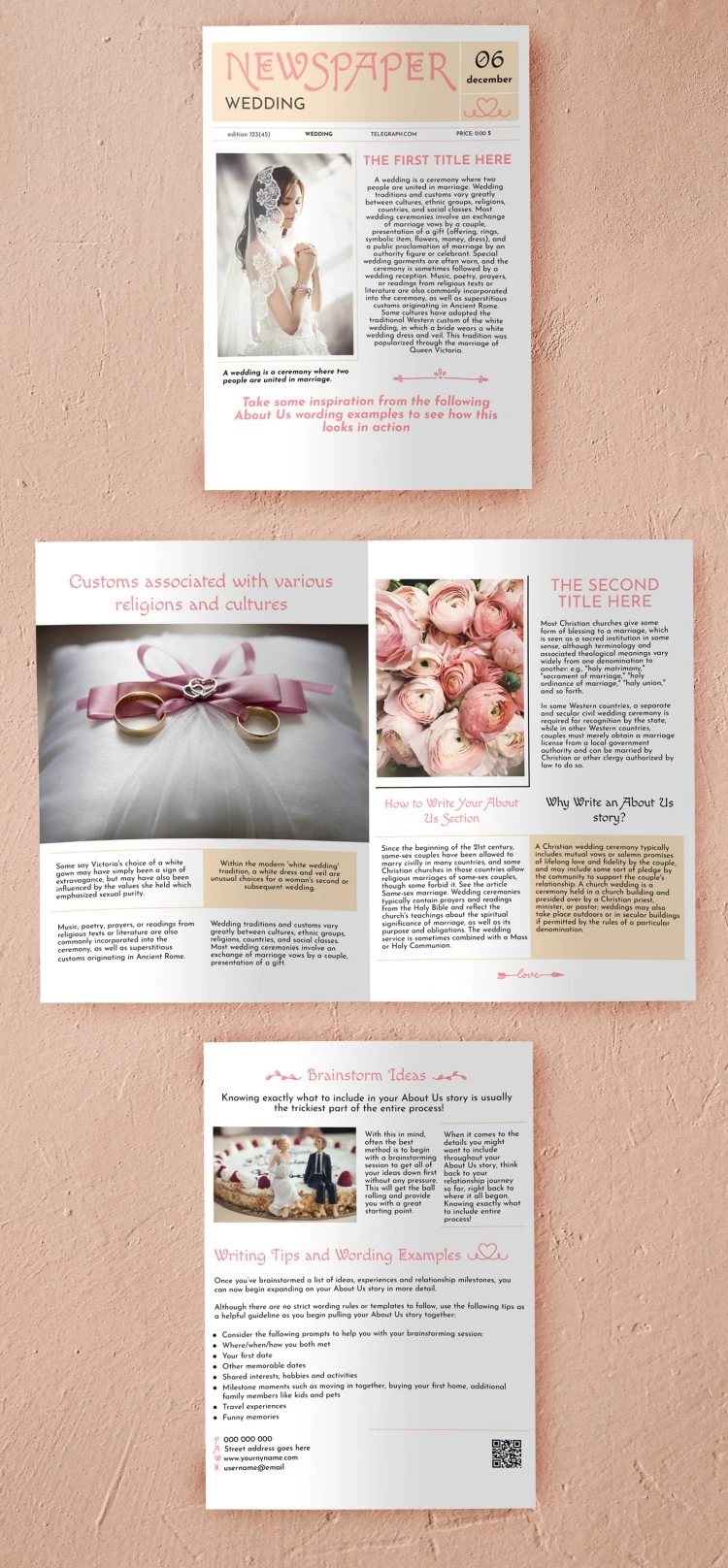 Newspaper Wedding - free Google Docs Template - 10061701