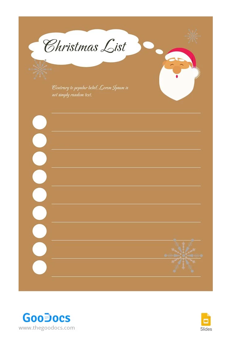 Bella lista di Natale - free Google Docs Template - 10064835