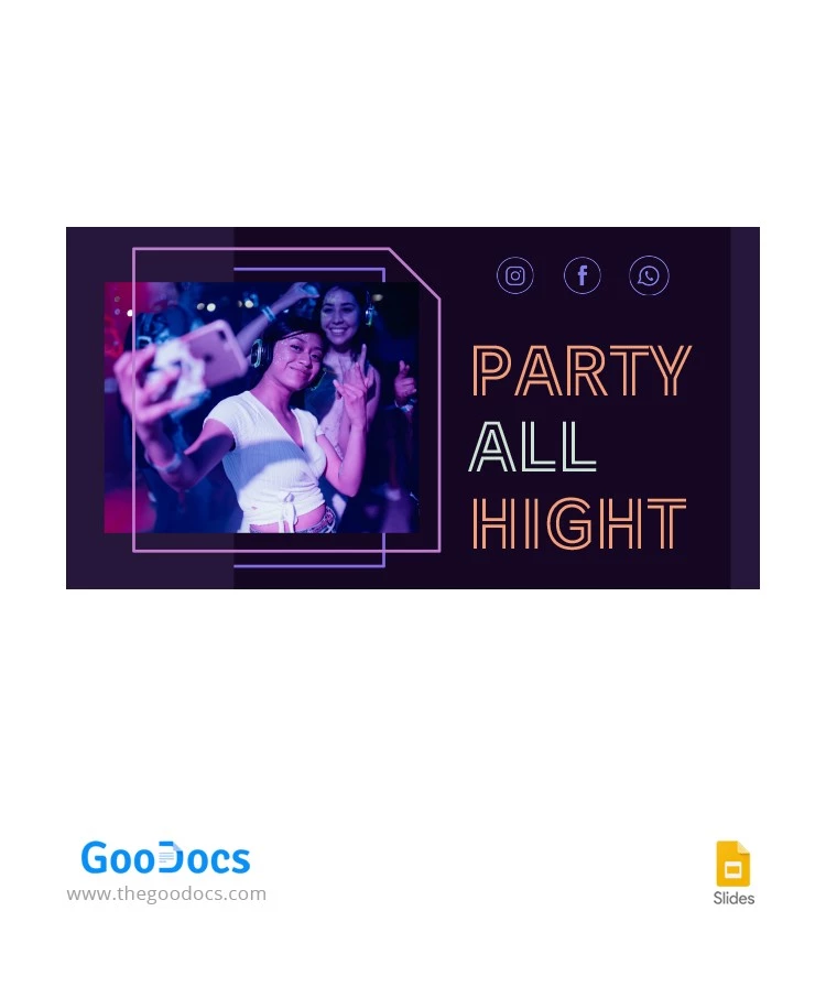 Night Party Facebook Cover - free Google Docs Template - 10062765