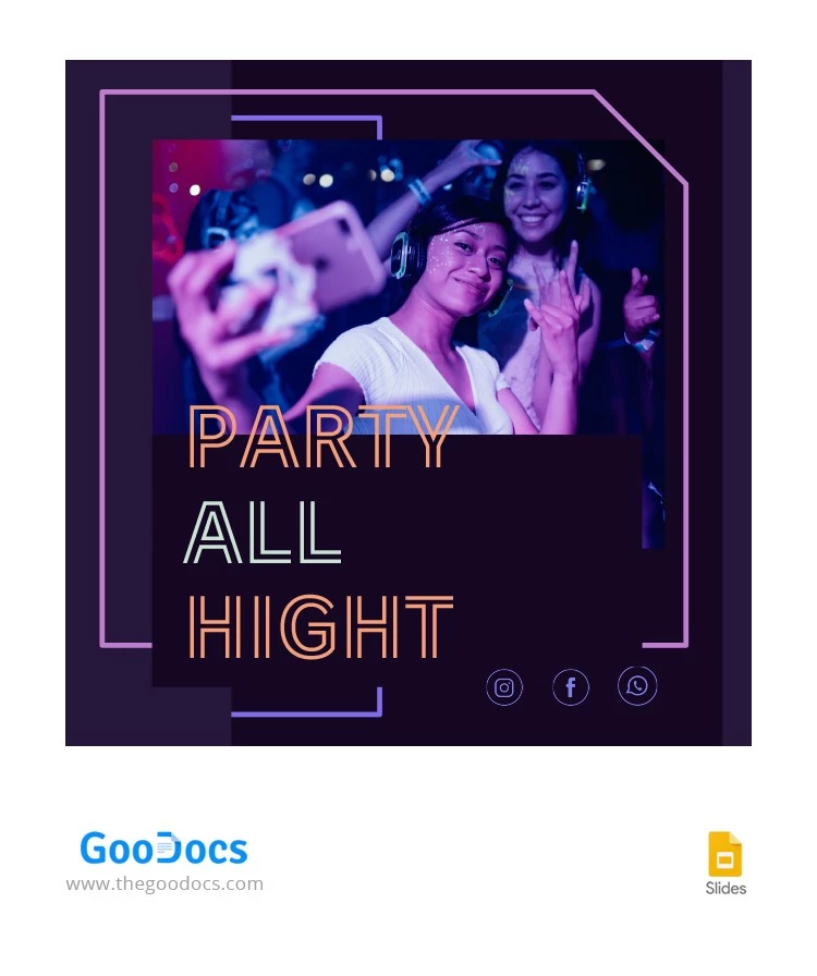 Nacht Party Instagram Beitrag - free Google Docs Template - 10062761