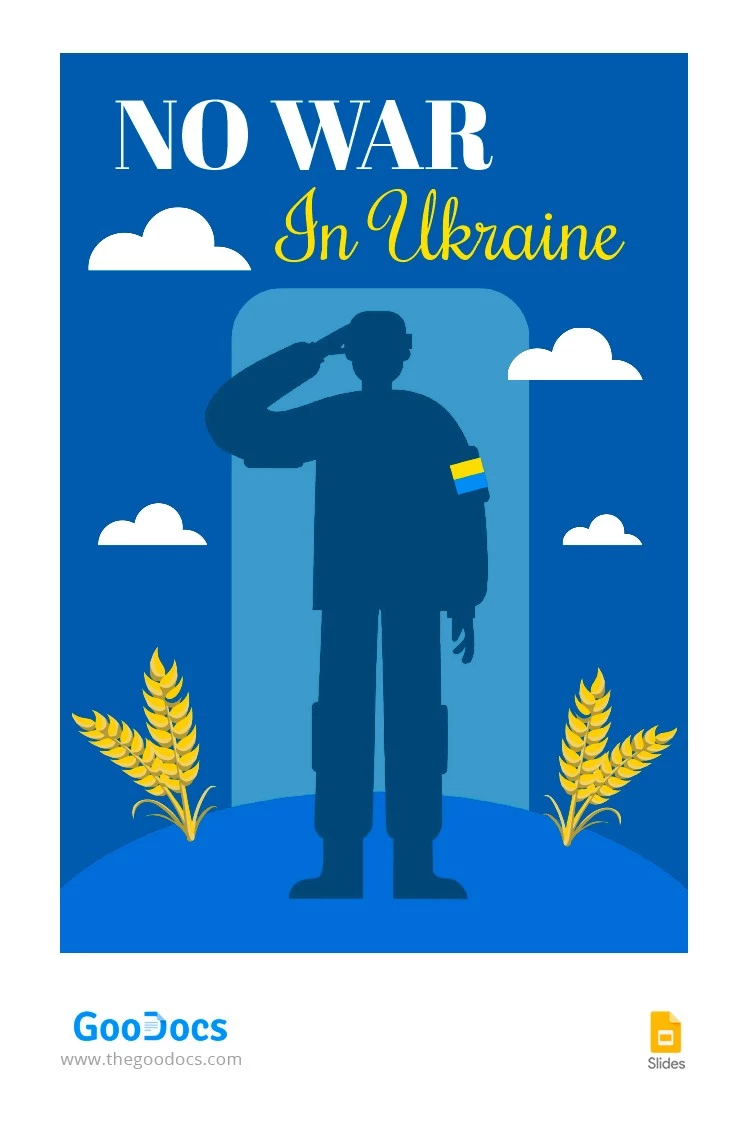 Affiche "Pas de guerre en Ukraine" - free Google Docs Template - 10063676