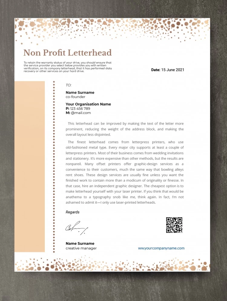 Non-Profit Letterhead - free Google Docs Template - 10061739