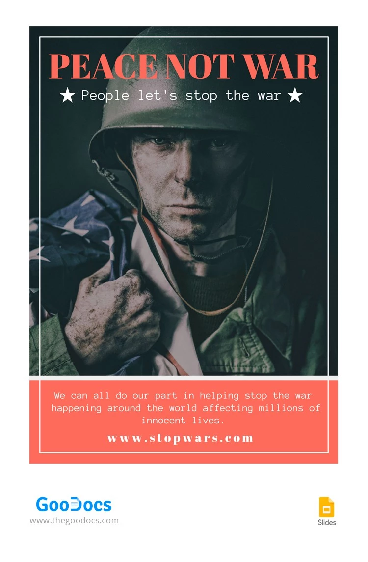 Poster Non alla guerra - free Google Docs Template - 10062659
