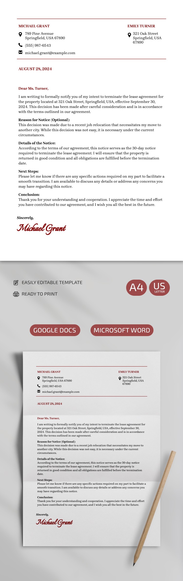 Free Basic Notice Letter Template for Google Docs and Microsoft Word ...