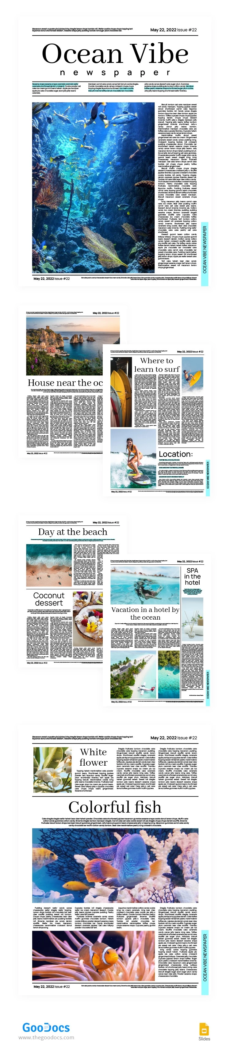 Ocean Vibe Newspaper - free Google Docs Template - 10063861