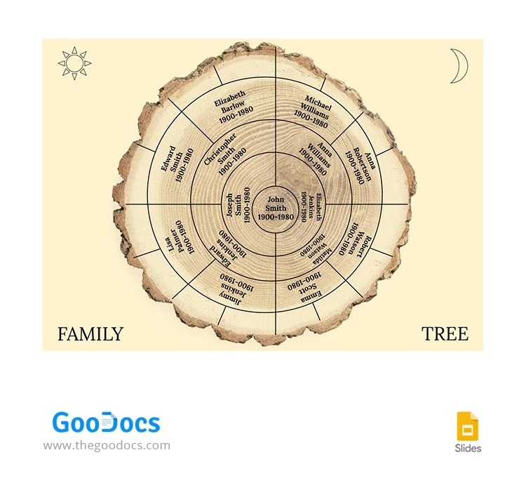 Albero genealogico della famiglia Ochre Chart - free Google Docs Template - 10062841