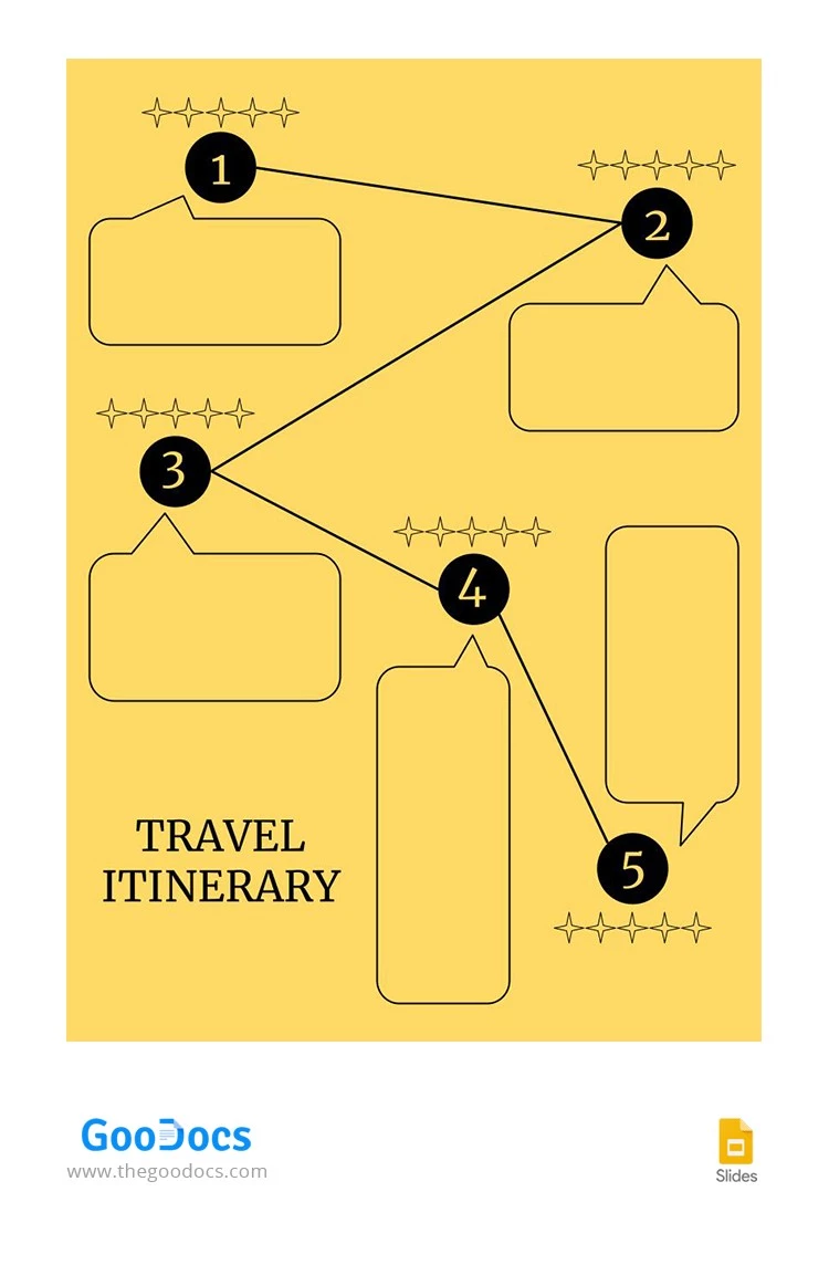 Itinéraire de voyage simple en ocre. - free Google Docs Template - 10063334