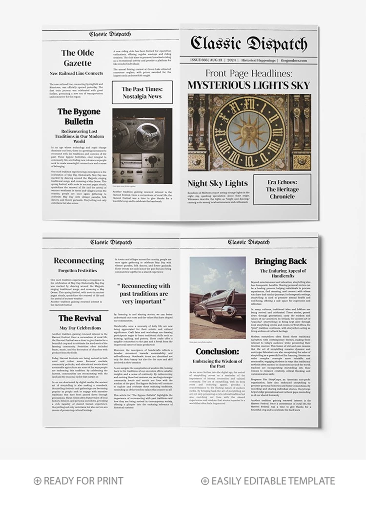 Old Time Newspaper - free Google Docs Template - 10069004