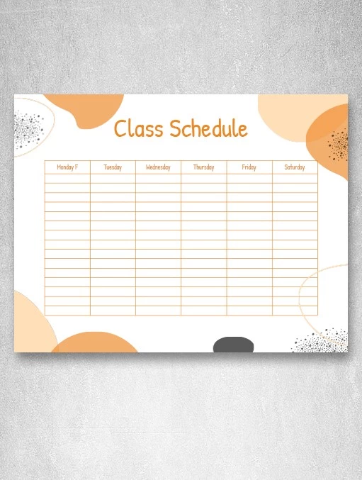 On-line Class Schedule - free Google Docs Template - 10061874