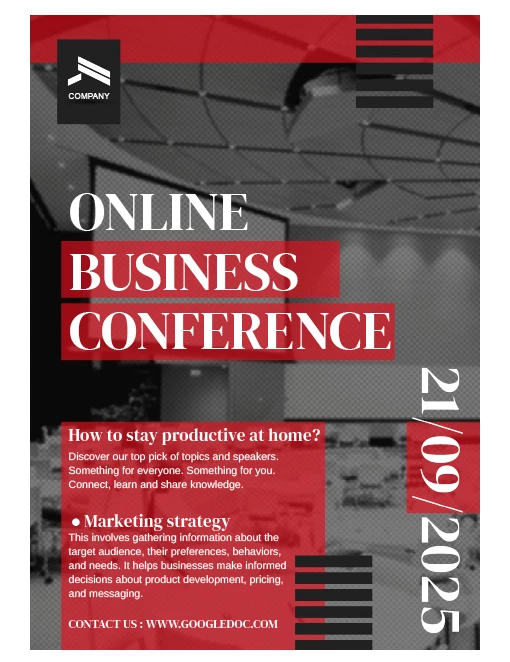 Online Konferenz Flyer - free Google Docs Template - 10066714