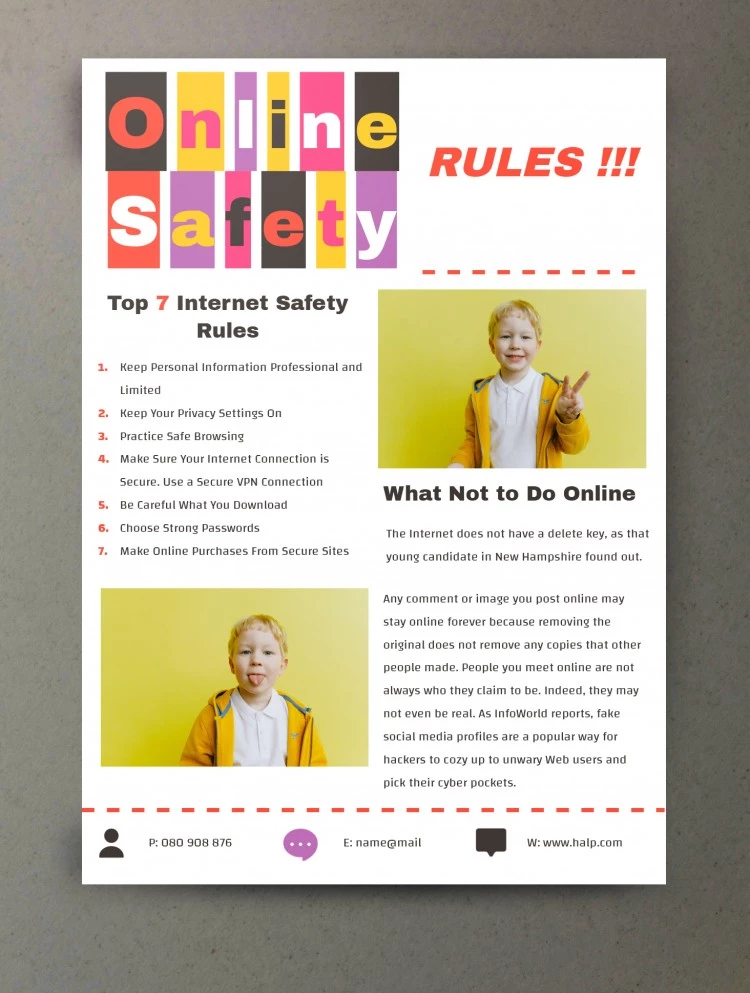 Online Safety Tips Poster - free Google Docs Template - 10061860
