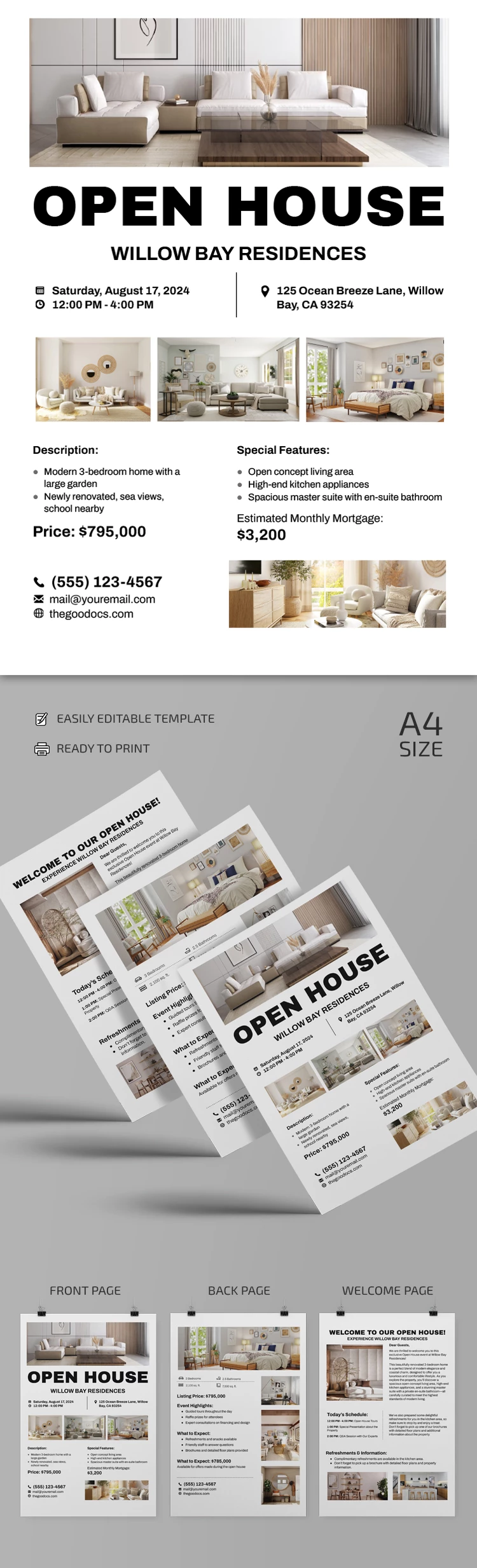 Volantino Open House - free Google Docs Template - 10069168