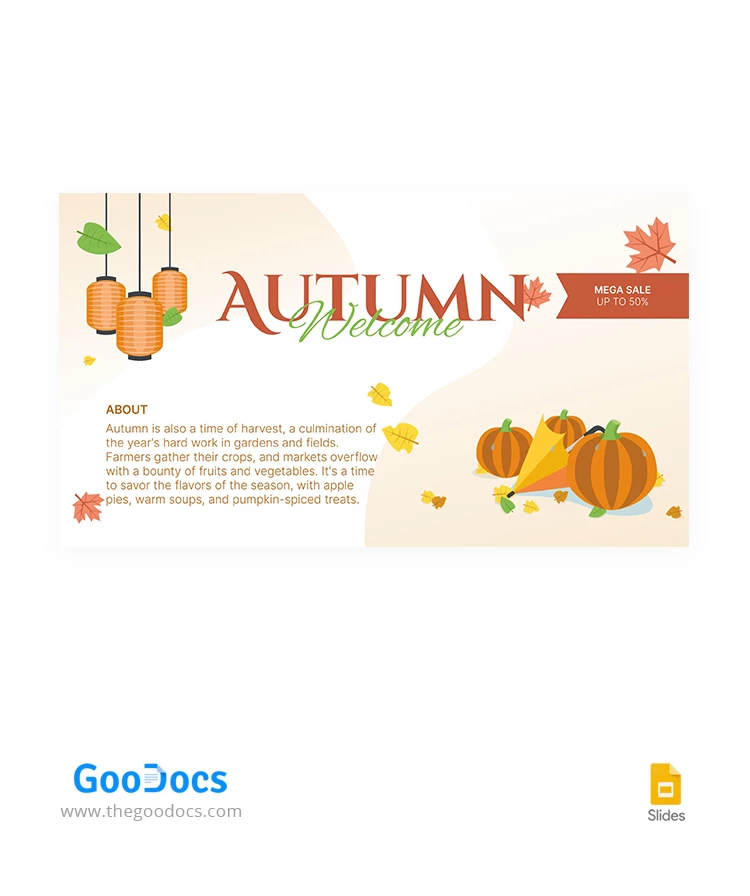 Orange Autumn YouTube Thumbnail - free Google Docs Template - 10067482