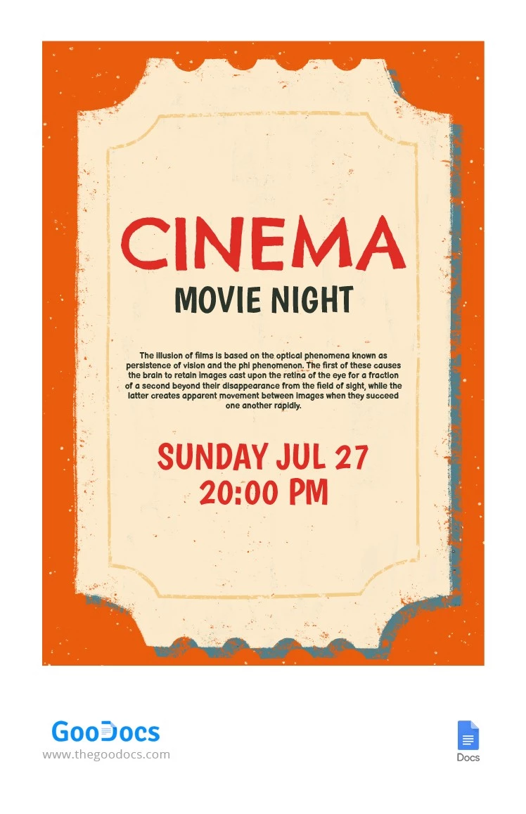 Orange Movie Poster - free Google Docs Template - 10064324