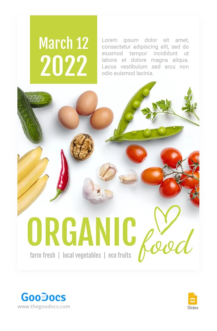 Folleto de Alimentos Orgánicos - free Google Docs Template - 10062684