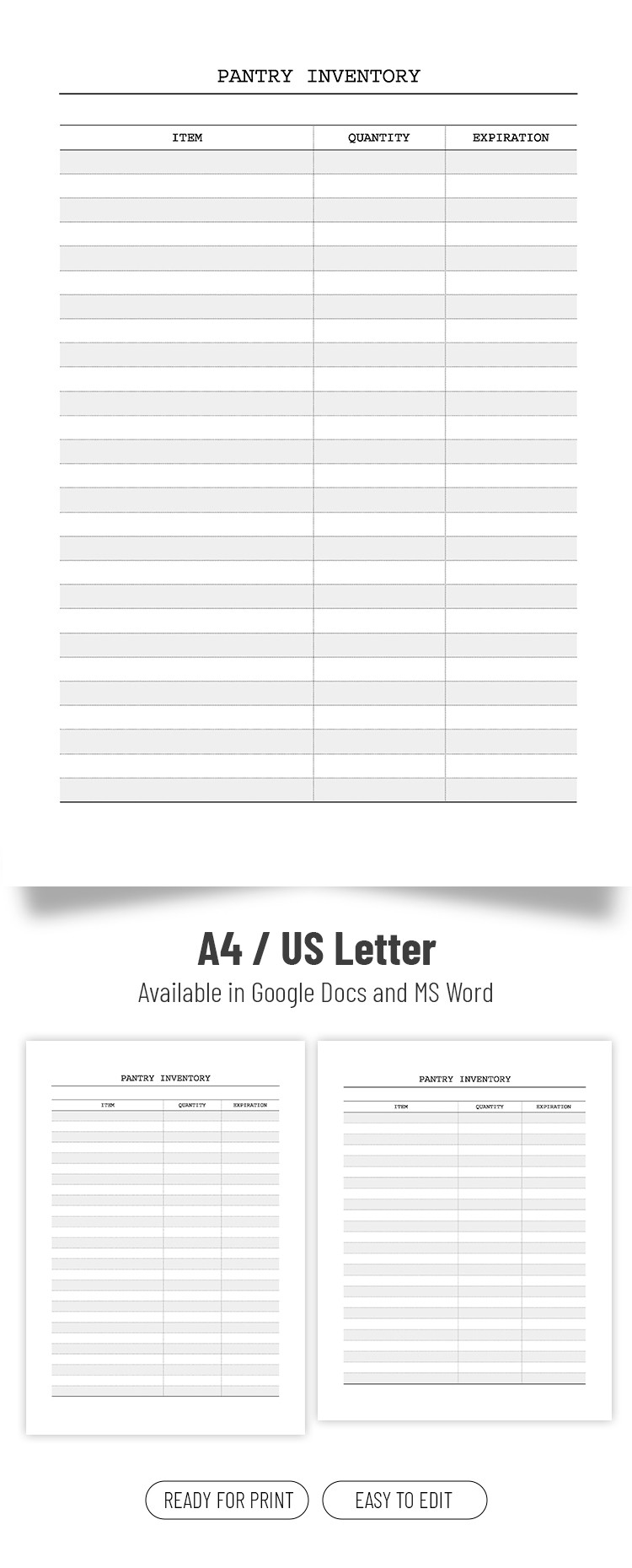 Enventory Example Free Pantry Inventory Template In Google Docs