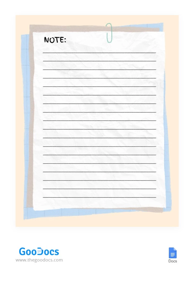 Notes en papier - free Google Docs Template - 10062469
